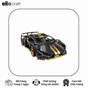 Mô hình lắp ráp siêu xe Elio Craft Lambo Black tỉ lệ 1:14 1280 chi tiết mảnh ghép bảo hành, đồ chơi lắp ráp xe ô tô điều khiển