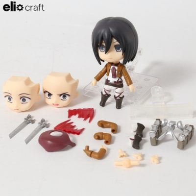 Mô hình nhân vật anime Mikasa Ackerman Nendoroid với nhiều phụ kiện thay thế, thiết kế chi tiết dành cho người sưu tầm figure anime.