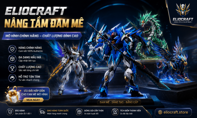GundamChat Rồng Xanh Chiến Binh Giáo Dài nổi bật với tông màu xanh chủ đạo, bộ giáp sắc nét và cây giáo dài tạo nên vẻ ngoài oai phong.